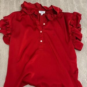 Koch Women's Red Ruffle Blouse